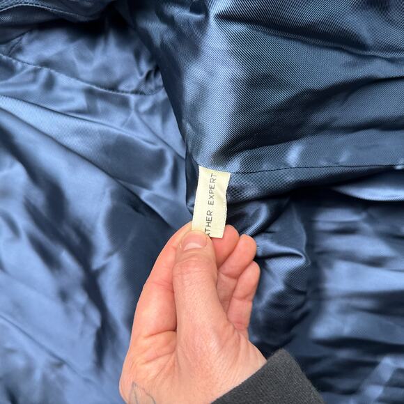 Vintage Wilsons Suede Leather Jacket Men's Size XL 46 Blue Quilted Heavyweight - Picture 6 of 11